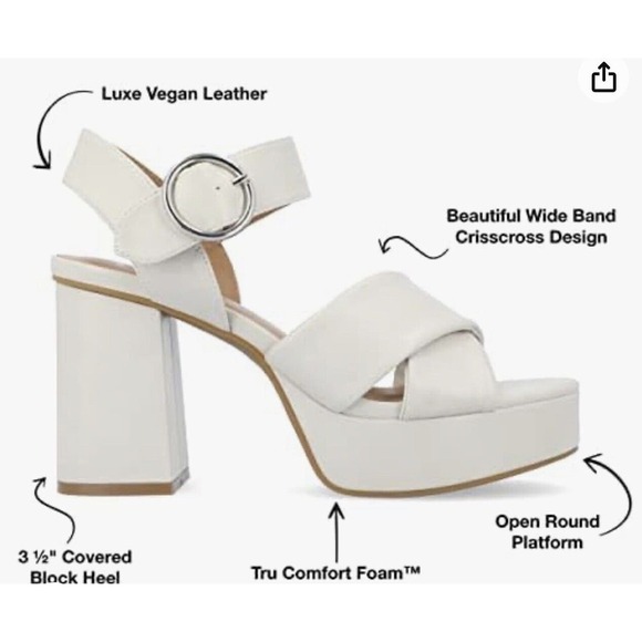 Journee Collection Womens Akeely Foam Mid Heel Platform Sandals Sz 9.5 Note Flaw - Picture 14 of 16